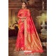 Dark Peach Fancy Designer Party Wear Art Silk Sari