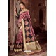 Deep Wine Fancy Designer Party Wear Art Silk Sari