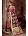 Deep Wine Fancy Designer Party Wear Art Silk Sari