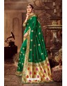 Forest Green Fancy Designer Party Wear Art Silk Sari
