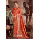 Orange Fancy Designer Party Wear Art Silk Sari