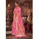 Light Pink Fancy Designer Party Wear Art Silk Sari