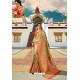 Marigold Designer Printed Party Wear SilkﾠSari