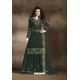 Dark Green Heavy Designer Party Wear Sharara Salwar Suit