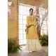 Yellow Designer Embroidered Rayon Readymade Sharara Salwar Suit