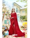 Red Latest Designer Party Wear Georgette Sari