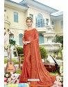 Orange Latest Designer Party Wear Georgette Sari