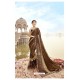 Brown Designer Party Wear Crepe Silk With Net Sari