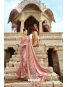 Pink Designer Party Wear Crepe Silk With Net Sari