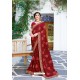 Maroon Designer Fancy Party Wear Georgette Silk Sari