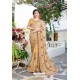 Cream Designer Fancy Party Wear Georgette Silk Sari