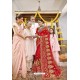 Ravishing Red Designer Bridal Georgette Sari
