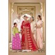 Fascinating Red Designer Bridal Georgette Sari