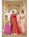 Fascinating Red Designer Bridal Georgette Sari
