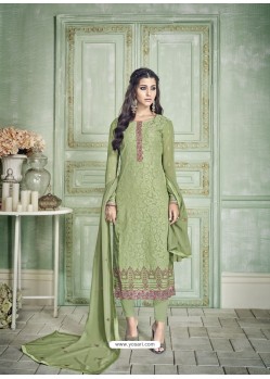 Green Party Wear Designer Pure Georgette Salwar Suit