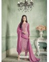 Lavender Party Wear Designer Pure Georgette Salwar Suit
