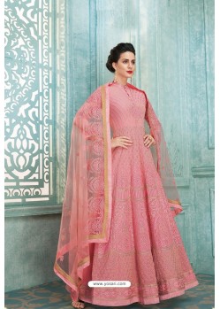 Light Pink Heavy Faux Georgette Designer Anarkali Suit