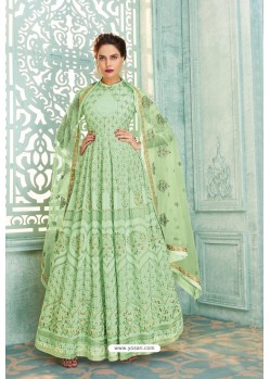 Sea Green Heavy Faux Georgette Designer Anarkali Suit