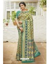 Cream Designer Classic Art Silk Sari