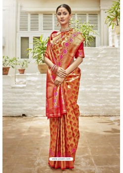 Red Designer Classic Art Silk Sari