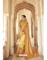 Mustard Designer Fancy Party Wear Georgette Sari