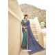 Dark Blue Designer Fancy Party Wear Georgette Sari