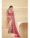 Rose Red Designer Fancy Party Wear Georgette Sari