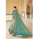 Aqua Mint Designer Fancy Party Wear Georgette Sari