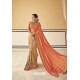 Orange Designer Fancy Party Wear Georgette Sari