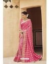 Hot Pink Designer Fancy Party Wear Georgette Sari