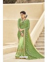 Green Designer Fancy Party Wear Georgette Sari