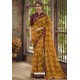 Mustard Designer Brasso Casual Wear Sari