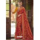 Red Designer Brasso Casual Wear Sari