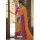 Orange Designer Brasso Casual Wear Sari
