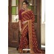 Maroon Designer Brasso Casual Wear Sari