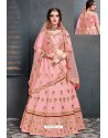 Pink Heavy Embroidered Designer Wedding Lehenga Choli