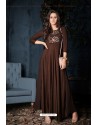 Coffee Designer Readymade Rayon Long Kurti