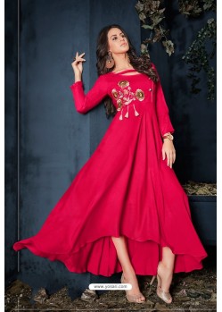 Fuchsia Designer Readymade Rayon Long Kurti