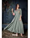 Silver Designer Readymade Rayon Long Kurti