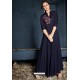 Navy Blue Designer Readymade Rayon Long Kurti