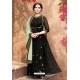 Black Designer Heavy Embroidered Faux Georgette Indo Western Anarkali Suit