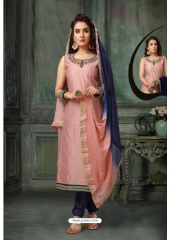 Pink Embroidered Designer Churidar Salwar Suit