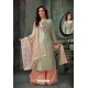 Grayish Green Embroidered Designer Palazzo Salwar Suit