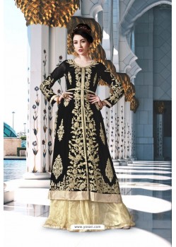 Black Heavy Embroidered Georgette Designer Anarkali Suit