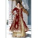 Maroon Heavy Embroidered Georgette Designer Anarkali Suit