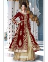 Maroon Heavy Embroidered Georgette Designer Anarkali Suit