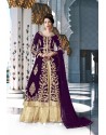 Purple Heavy Embroidered Georgette Designer Anarkali Suit