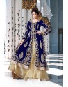 Royal Blue Heavy Embroidered Georgette Designer Anarkali Suit