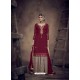 Maroon Designer Faux Georgette Palazzo Salwar Suit