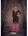 Coffee Designer Faux Georgette Palazzo Salwar Suit